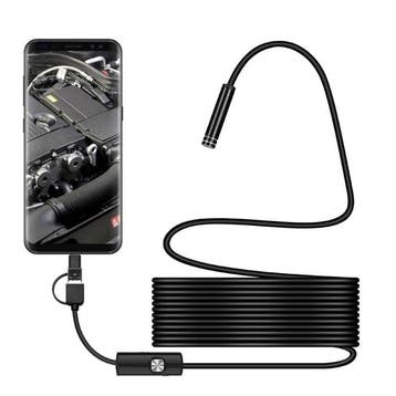 Endoscoop Camera 1 Meter - 7mm Inspectie Semi Flexibel Kabel, Verzenden, Nieuw