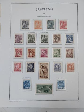 Duitsland SAAR 1947-1959 verzameling op bladen, Ophalen of Verzenden