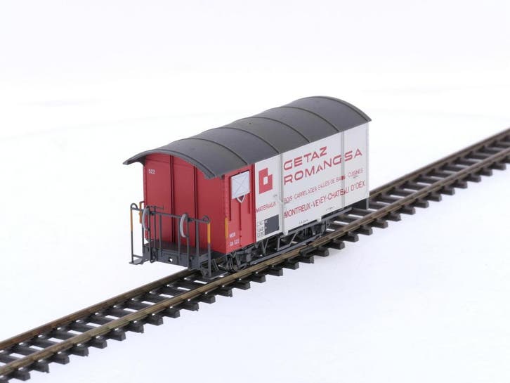 Schaal H0m Bemo gesloten goederenwagen Gk 522 Gataz Roman..., Hobby en Vrije tijd, Modeltreinen | H0, Gelijkstroom, Overige typen