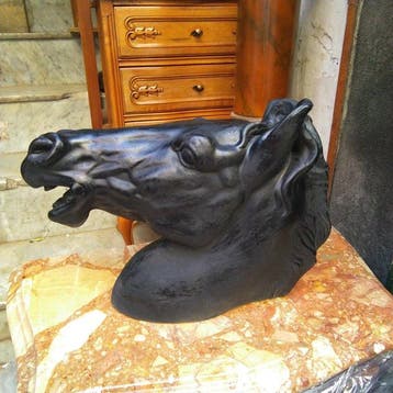 sculptuur, Cavallo greco - 27 cm - Gips
