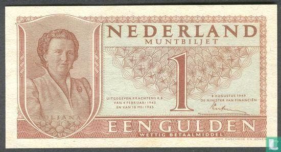 Nederland 1 Gulden 1949 (Type 2) - 1949, Postzegels en Munten, Bankbiljetten | Nederland, Los biljet, Verzenden