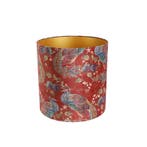Velours lampenkap rood pauw dessin 40/40/40 binnenkant goud, Huis en Inrichting, Lampen | Lampenkappen, Verzenden, Nieuw, Classic-antique