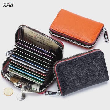 Luxe Lederen Pasjeshouder Portemonnee met RFID - Accordion D, Verzenden, Nieuw
