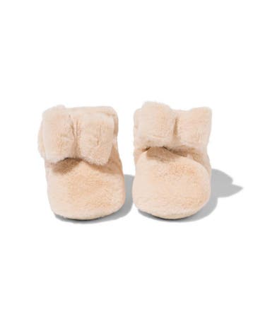 HEMA Babyslofjes imitatiebont strik taupe, Verzenden, Nieuw