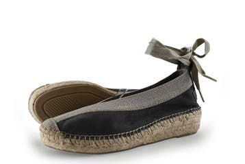 Shabbies Amsterdam Espadrilles in maat 38 Grijs, Shabbies Amsterdam, Verzenden, Zo goed als nieuw, Grijs