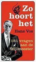 ZO HOORT HET 9789038910581 H. Vos, Verzenden, Gelezen, H. Vos