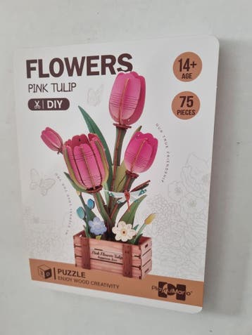 PlayfulMario Roze Anjer Houten Modelbouwset 153 Onderdele..., Verzenden, Nieuw