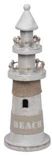 Vuurtoren Hout Wit/Zand Maritiem 45 cm, Ophalen of Verzenden, Nieuw
