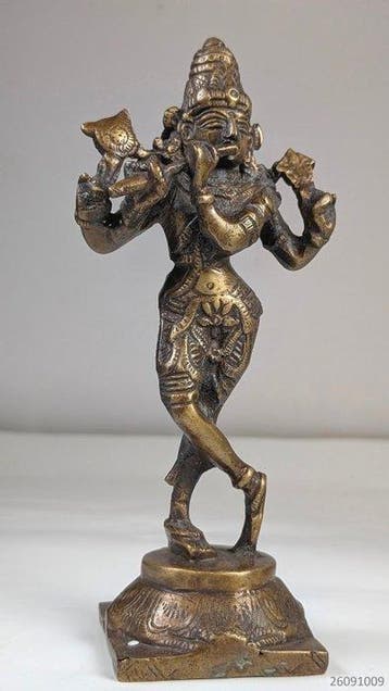 Gedetailleerd standbeeld Lord Krishna - Beeld - India, Antiek en Kunst