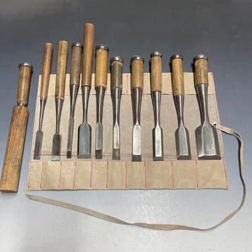 Tataki Oire Nomi | Bench, Long Chisels Set w/Roll Case -