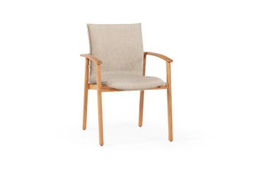 SUNS Florine stapelbare dining chair Pebble Desert bouclé |, Tuin en Terras, Ophalen of Verzenden, Nieuw