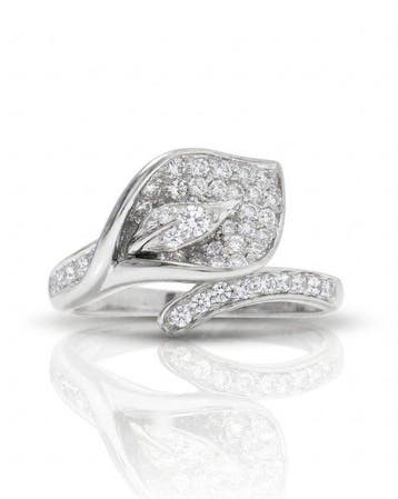 Statement ring - 14 karaat Witgoud - 0.41ct. tw. Diamant