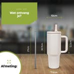 HI NATURE™ Luxe RVS Thermosbeker met Handvat en Rietje 1.2, Ophalen of Verzenden, Zo goed als nieuw