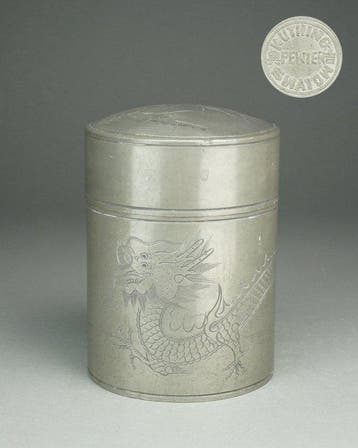 Dragon - Pewter Tea Caddy - Kuthing Pewter Swatow  - China, Antiek en Kunst