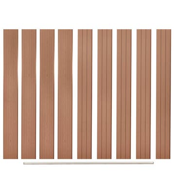 vidaXL Vervangende schuttingplanken 9 st 170 cm HKC bruin, Verzenden, Nieuw, Kunststof