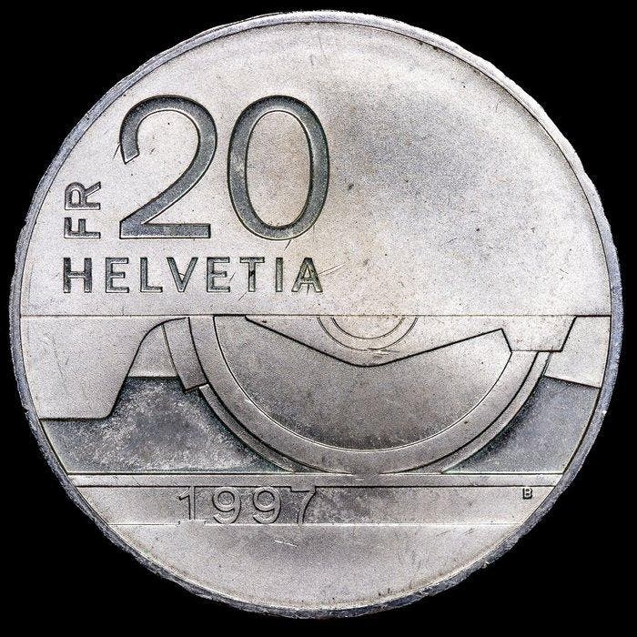 Zwitserland. 20 Francs 1997 (Zonder minimumprijs), Postzegels en Munten, Munten | Europa | Niet-Euromunten