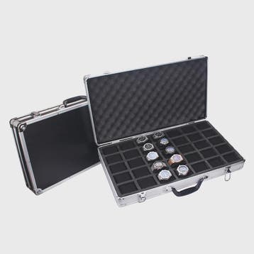 Luxe Aluminium Horloge Koffer met 35 Vakken - Draagbare Opbe, Verzenden, Nieuw