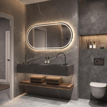 HIPP Design Phantom Ovaal Rechte LED spiegel - 100 x 70 cm -, Ophalen of Verzenden, Nieuw
