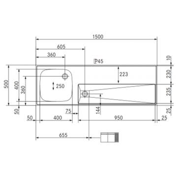 RVS / Inox spoeltapblad ST-BB150-1, Ophalen of Verzenden