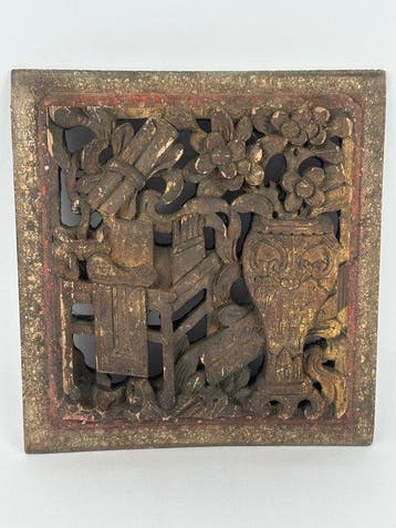 Paneel - Hout - China - Qing Dynastie (1644-1911) - Een