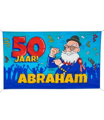 Gevelvlag Abraham Cartoon (90x150cm), Ophalen of Verzenden, Nieuw