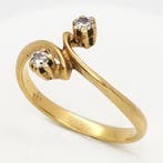 Ring - 18 karaat Geel goud - 0.12ct. tw. Diamant, Nieuw