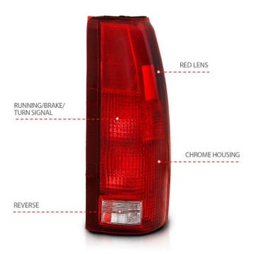 ANZO 1988-1999 Chevy C1500 Taillight Red/Clear Lens (OE, Ophalen of Verzenden, Nieuw