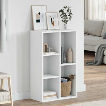 vidaXL Boekenkast/dressoir 50x25x80 cm bewerkt hout wit, Huis en Inrichting, Kasten | Boekenkasten, Verzenden, Nieuw, 50 tot 100 cm