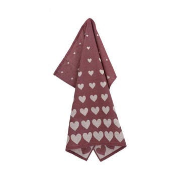 Theedoek Hartjes Burgundy, Verzenden, Nieuw
