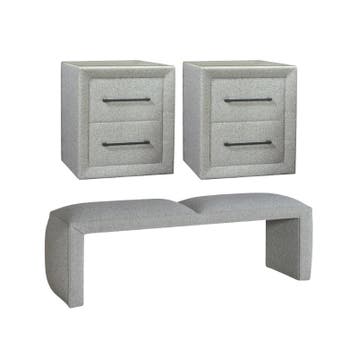 Serta | 2x Intense Nachtkasten + 1x Lounge Voetenbank Set |, Ophalen, Nieuw