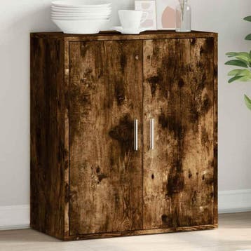 vidaXL Dressoir 79x38x80 cm bewerkt hout gerookt, Verzenden, Nieuw, Overige houtsoorten, Minder dan 50 cm