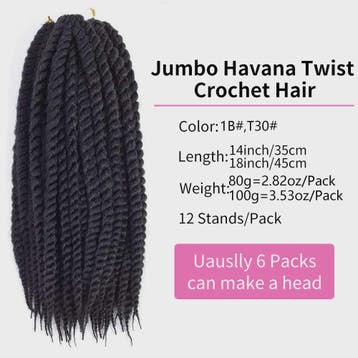 Havana Twist Crochet Haar - 6 Packs Synthetische Krullen voo, Verzenden, Nieuw