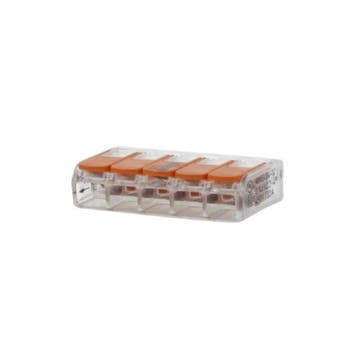Lasklem | Wago | 5 polig (tot 4 mm², Herbruikbaar, 25 stuks), Doe-het-zelf en Verbouw, Elektra en Kabels, Verzenden, Nieuw