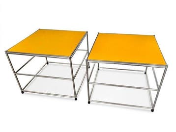 Bijzettafel (2) - Roestvrij staal - 2 x bijzettafel -