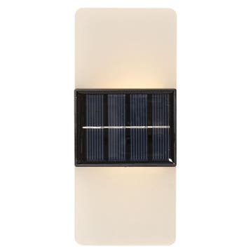 Kunststof buiten wandlamp op zonne-energie wit, Amier, 0,3W,, Ophalen of Verzenden, Nieuw, Overige materialen, Wandlamp