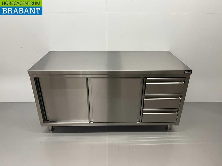 RVS Werkkast Kast Werktafel Premium-line 2 schuifdeuren en 3, Zakelijke goederen, Horeca | Keukenapparatuur, Nieuw in verpakking