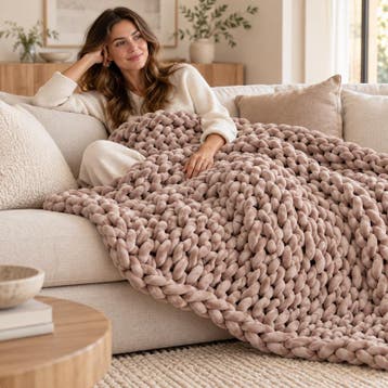 Grofgebreide verzwaringsdeken 5 kg - 130 x 150 cm | taupe, Verzenden, Nieuw