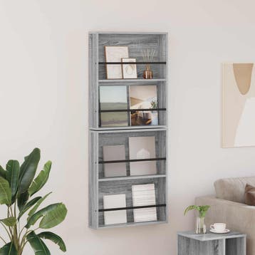 vidaXL Tijdschrift Rek 2 st Grijs Sonoma 60 x 12 x 70 cm, Verzenden, Nieuw