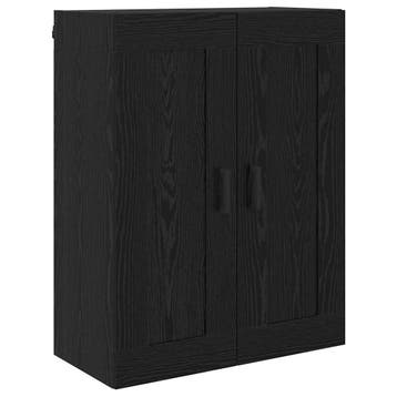 vidaXL Wandkast Zwart Eiken 69,5 x 34 x 90 cm Bewerkt hout, Minder dan 50 cm, Verzenden, Nieuw, Minder dan 100 cm