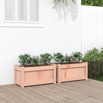 vidaXL Plantenbakken 2 st massief douglashout, Verzenden, Nieuw, Minder dan 60 cm, 30 tot 60 cm