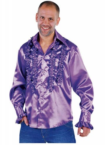 Blouse disco ruches populair paars, Ophalen of Verzenden, Nieuw