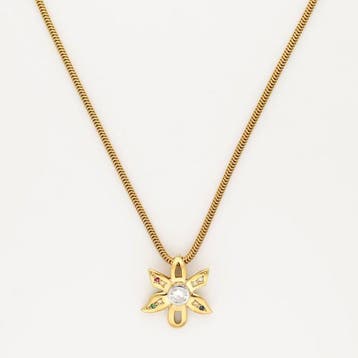 Ketting met hanger - 18 karaat Geel goud Diamant