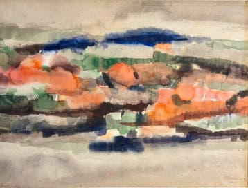 René Mels (1909-1977) - Automne – Soir - Grande aquarelle, Antiek en Kunst