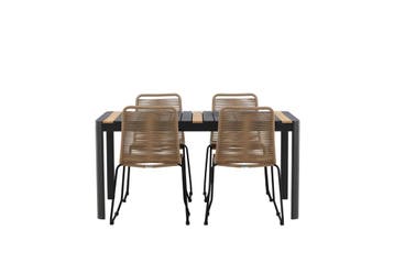 Tuintafel  Pim  Zwart   Teak  150*90cm  4 Stoelen  The Outsi, Verzenden, Nieuw