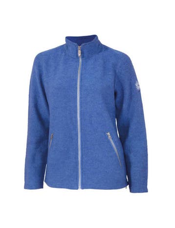 Ivanhoe vest Bella FZ voor dames van wol - Jeans - Blauw, Ivanhoe of Sweden, Verzenden, Nieuw, Blauw