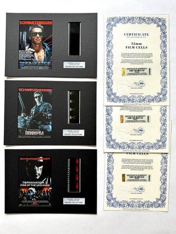 Terminator – Rare Set of 3 Mounted 35mm Film Cells –, Nieuw