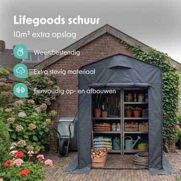 2dekans | LifeGoods Opvouwbare Tuinschuur - Schuurtent -, Ophalen of Verzenden, Zo goed als nieuw