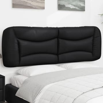 vidaXL Hoofdbordkussen Hvar 160 cm kunstleer zwart, Verzenden, Nieuw, Zwart, Overige materialen