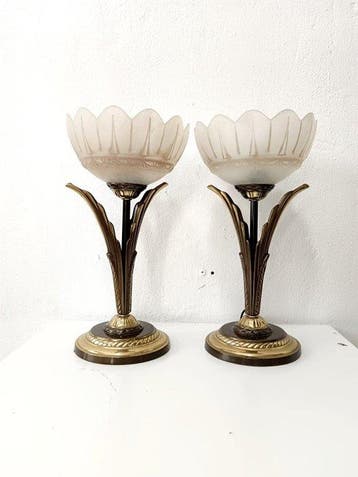 Bureaulamp - Paar Tafellampen / Bijzetlampen Stijl Art Deco