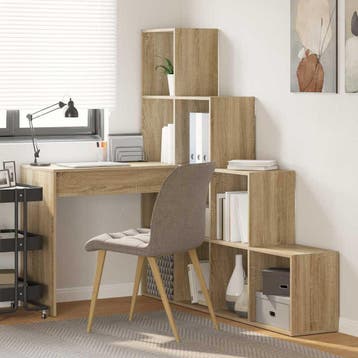 vidaXL Hoekbureau Sonoma Eiken 101,5 x 149,5 x 149,5 cm, Verzenden, Nieuw